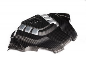 Alfa Romeo Stelvio Engine Cover - Carbon Fiber - QV Model - White Candy Accents Alfa Romeo Stelvio Engine Cover - Carbon Fiber - QV Model - White Candy Accents